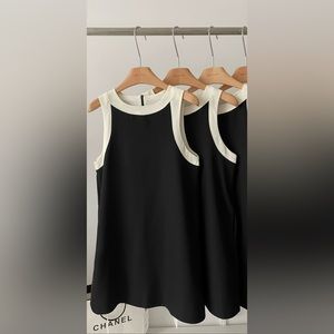 [New] Simple elegant black and white dress